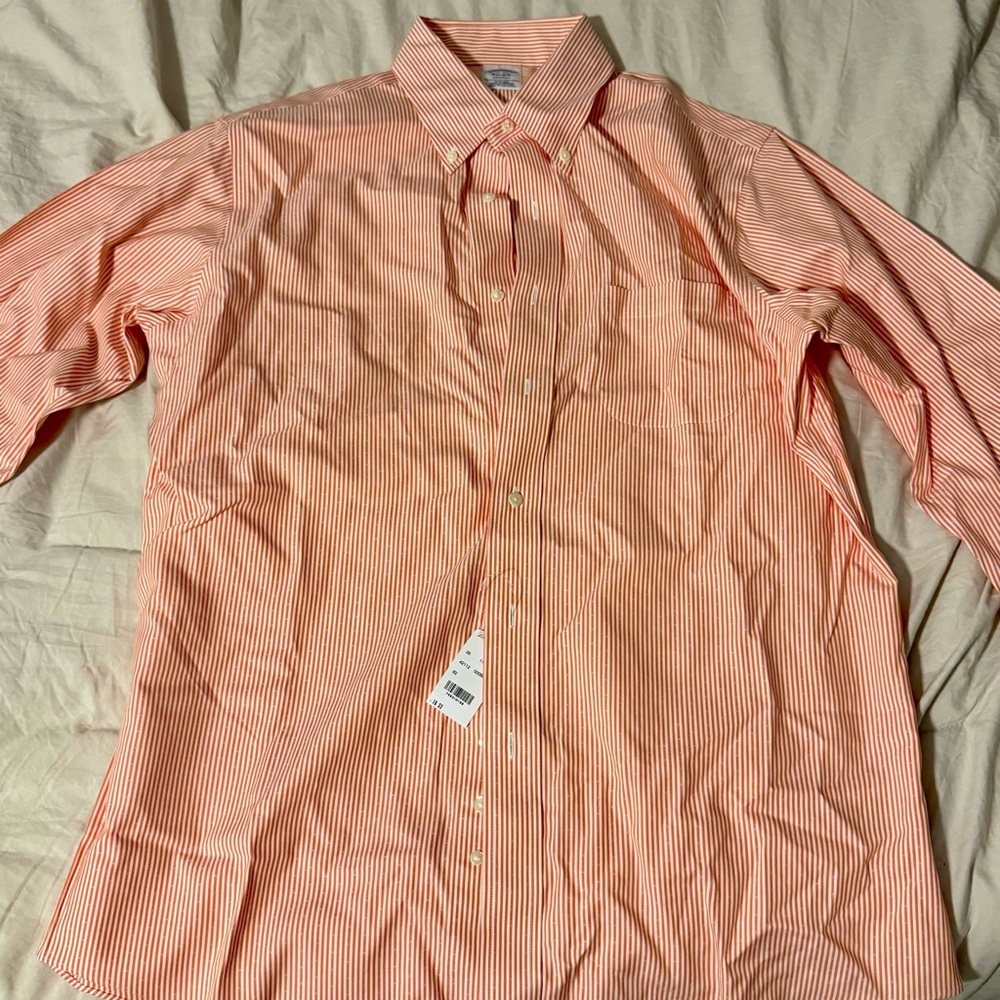 Brooks Brothers NWT | Men's Orange Striped Shirt